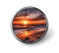 Brooch Pins Metal Beach Sunrise Lapel Pins Decorative Badge Button Cool Hats Bags Backpacks Suits Shirts Scarves Pin Cool Jewelry Charms Clothing Accessories Men Women Gift
