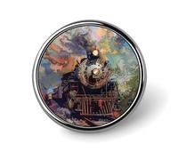 Brooch Pins Metal Beautiful Steam Train Lapel Pins Decorative Badge Button Cool Hats Bags Backpacks Suits Shirts Scarves Pin Cool Jewelry Charms Clothing Accessories Men Women Gift