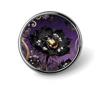 Brooch Pins Metal Beetle Nigella Petal Lapel Pins Decorative Badge Button Cool Hats Bags Backpacks Suits Shirts Scarves Pin Cool Jewelry Charms Clothing Accessories Men Women Gift