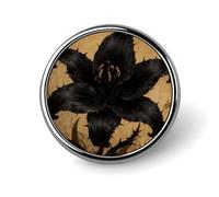 Brooch Pins Metal Black Lily Gothic Lapel Pins Decorative Badge Button Cool Hats Bags Backpacks Suits Shirts Scarves Pin Cool Jewelry Charms Clothing Accessories Men Women Gift
