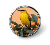 Brooch Pins Metal Black-naped Oriole on Loquat Lapel Pins Decorative Badge Button Cool Hats Bags Backpacks Suits Shirts Scarves Pin Cool Jewelry Charms Clothing Accessories Men Women Gift