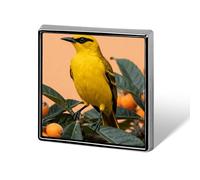Brooch Pins Metal Black-naped Oriole on Loquat Lapel Pins Decorative Badge Button Cool Hats Bags Backpacks Suits Shirts Scarves Pin Cool Jewelry Charms Clothing Accessories Men Women Gift