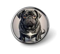 Brooch Pins Metal Black Pug Dog Lapel Pins Decorative Badge Button Cool Hats Bags Backpacks Suits Shirts Scarves Pin Cool Jewelry Charms Clothing Accessories Men Women Gift
