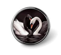 Brooch Pins Metal Black White Swan Lapel Pins Decorative Badge Button Cool Hats Bags Backpacks Suits Shirts Scarves Pin Cool Jewelry Charms Clothing Accessories Men Women Gift