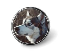 Brooch Pins Metal Blue Eyed Husky Dog Lapel Pins Decorative Badge Button Cool Hats Bags Backpacks Suits Shirts Scarves Pin Cool Jewelry Charms Clothing Accessories Men Women Gift