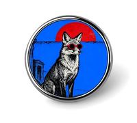 Brooch Pins Metal Blue Square Fox Lapel Pins Decorative Badge Button Cool Hats Bags Backpacks Suits Shirts Scarves Pin Cool Jewelry Charms Clothing Accessories Men Women Gift