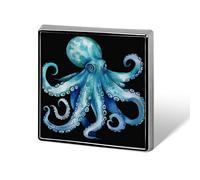 Brooch Pins Metal Blue Watercolor Octopus Lapel Pins Decorative Badge Button Cool Hats Bags Backpacks Suits Shirts Scarves Pin Cool Jewelry Charms Clothing Accessories Men Women Gift