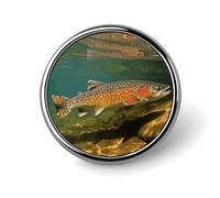 Brooch Pins Metal Brook Trout Fly Fishing Lapel Pins Decorative Badge Button Cool Hats Bags Backpacks Suits Shirts Scarves Pin Cool Jewelry Charms Clothing Accessories Men Women Gift