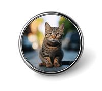 Brooch Pins Metal Brown Tabby Kitten Lapel Pins Decorative Badge Button Cool Hats Bags Backpacks Suits Shirts Scarves Pin Cool Jewelry Charms Clothing Accessories Men Women Gift