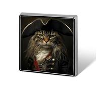 Brooch Pins Metal Cat in Pirate Costume Lapel Pins Decorative Badge Button Cool Hats Bags Backpacks Suits Shirts Scarves Pin Cool Jewelry Charms Clothing Accessories Men Women Gift
