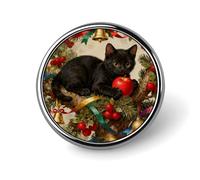 Brooch Pins Metal Cat on The Christmas Tree Lapel Pins Decorative Badge Button Cool Hats Bags Backpacks Suits Shirts Scarves Pin Cool Jewelry Charms Clothing Accessories Men Women Gift