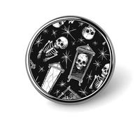 Brooch Pins Metal Coffin And Skull Lapel Pins Decorative Badge Button Cool Hats Bags Backpacks Suits Shirts Scarves Pin Cool Jewelry Charms Clothing Accessories Men Women Gift