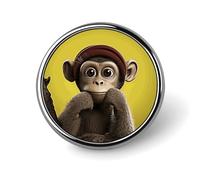 Brooch Pins Metal Curious Monkey Lapel Pins Decorative Badge Button Cool Hats Bags Backpacks Suits Shirts Scarves Pin Cool Jewelry Charms Clothing Accessories Men Women Gift