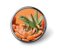 Brooch Pins Metal Fire Lizard on Succulents Lapel Pins Decorative Badge Button Cool Hats Bags Backpacks Suits Shirts Scarves Pin Cool Jewelry Charms Clothing Accessories Men Women Gift