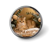 Brooch Pins Metal Golden Cat Champagne Pad Lapel Pins Decorative Badge Button Cool Hats Bags Backpacks Suits Shirts Scarves Pin Cool Jewelry Charms Clothing Accessories Men Women Gift