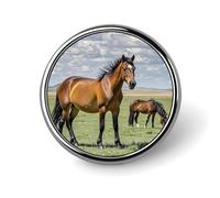 Brooch Pins Metal Grazing Wild Horses Lapel Pins Decorative Badge Button Cool Hats Bags Backpacks Suits Shirts Scarves Pin Cool Jewelry Charms Clothing Accessories Men Women Gift