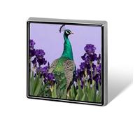 Brooch Pins Metal Green Peafowl by Iris Lapel Pins Decorative Badge Button Cool Hats Bags Backpacks Suits Shirts Scarves Pin Cool Jewelry Charms Clothing Accessories Men Women Gift