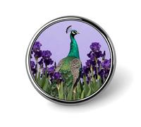 Brooch Pins Metal Green Peafowl by Iris Lapel Pins Decorative Badge Button Cool Hats Bags Backpacks Suits Shirts Scarves Pin Cool Jewelry Charms Clothing Accessories Men Women Gift