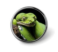 Brooch Pins Metal Green Tree Python Lapel Pins Decorative Badge Button Cool Hats Bags Backpacks Suits Shirts Scarves Pin Cool Jewelry Charms Clothing Accessories Men Women Gift