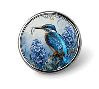 Brooch Pins Metal Kingfisher Hyacinth Bloom Lapel Pins Decorative Badge Button Cool Hats Bags Backpacks Suits Shirts Scarves Pin Cool Jewelry Charms Clothing Accessories Men Women Gift