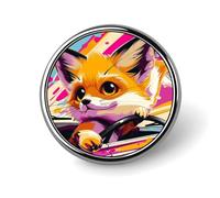 Brooch Pins Metal Little Fox in The Car Lapel Pins Decorative Badge Button Cool Hats Bags Backpacks Suits Shirts Scarves Pin Cool Jewelry Charms Clothing Accessories Men Women Gift