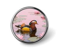 Brooch Pins Metal Mandarin Duck in Lotus Lapel Pins Decorative Badge Button Cool Hats Bags Backpacks Suits Shirts Scarves Pin Cool Jewelry Charms Clothing Accessories Men Women Gift