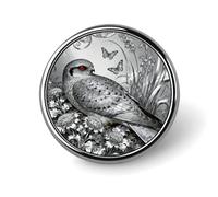 Brooch Pins Metal Nightjar Dusty Miller Lapel Pins Decorative Badge Button Cool Hats Bags Backpacks Suits Shirts Scarves Pin Cool Jewelry Charms Clothing Accessories Men Women Gift