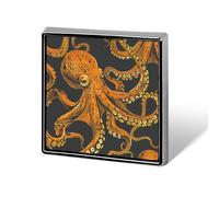 Brooch Pins Metal Orange Octopus Pattern Lapel Pins Decorative Badge Button Cool Hats Bags Backpacks Suits Shirts Scarves Pin Cool Jewelry Charms Clothing Accessories Men Women Gift