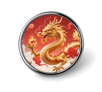 Brooch Pins Metal Oriental Dragon Orb Lapel Pins Decorative Badge Button Cool Hats Bags Backpacks Suits Shirts Scarves Pin Cool Jewelry Charms Clothing Accessories Men Women Gift
