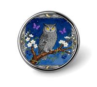 Brooch Pins Metal Owl Oak Berry Lapel Pins Decorative Badge Button Cool Hats Bags Backpacks Suits Shirts Scarves Pin Cool Jewelry Charms Clothing Accessories Men Women Gift