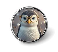 Brooch Pins Metal Penguin with Glasses Lapel Pins Decorative Badge Button Cool Hats Bags Backpacks Suits Shirts Scarves Pin Cool Jewelry Charms Clothing Accessories Men Women Gift