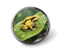 Brooch Pins Metal Poison Dart Frog on Leaf Lapel Pins Decorative Badge Button Cool Hats Bags Backpacks Suits Shirts Scarves Pin Cool Jewelry Charms Clothing Accessories Men Women Gift