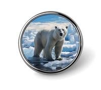 Brooch Pins Metal Polar Bear Ice Lapel Pins Decorative Badge Button Cool Hats Bags Backpacks Suits Shirts Scarves Pin Cool Jewelry Charms Clothing Accessories Men Women Gift