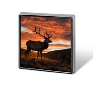 Brooch Pins Metal Red Deer Bull Elk Sunset Lapel Pins Decorative Badge Button Cool Hats Bags Backpacks Suits Shirts Scarves Pin Cool Jewelry Charms Clothing Accessories Men Women Gift