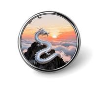 Brooch Pins Metal Silver Dragon Circling Lapel Pins Decorative Badge Button Cool Hats Bags Backpacks Suits Shirts Scarves Pin Cool Jewelry Charms Clothing Accessories Men Women Gift