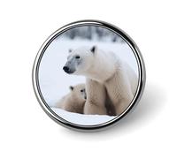 Brooch Pins Metal Snow Polar Bear Lapel Pins Decorative Badge Button Cool Hats Bags Backpacks Suits Shirts Scarves Pin Cool Jewelry Charms Clothing Accessories Men Women Gift