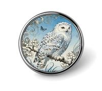 Brooch Pins Metal Snowy Owl Cornus Lapel Pins Decorative Badge Button Cool Hats Bags Backpacks Suits Shirts Scarves Pin Cool Jewelry Charms Clothing Accessories Men Women Gift