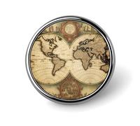 Brooch Pins Metal Vintage Old World Map Lapel Pins Decorative Badge Button Cool Hats Bags Backpacks Suits Shirts Scarves Pin Cool Jewelry Charms Clothing Accessories Men Women Gift