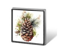 Brooch Pins Metal Watercolor Pine Cone Lapel Pins Decorative Badge Button Cool Hats Bags Backpacks Suits Shirts Scarves Pin Cool Jewelry Charms Clothing Accessories Men Women Gift