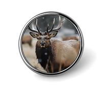 Brooch Pins Metal Wild Elk Lapel Pins Decorative Badge Button Cool Hats Bags Backpacks Suits Shirts Scarves Pin Cool Jewelry Charms Clothing Accessories Men Women Gift