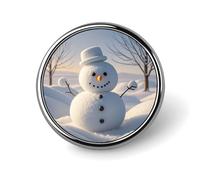 Brooch Pins Metal Winter Snowman Lapel Pins Decorative Badge Button Cool Hats Bags Backpacks Suits Shirts Scarves Pin Cool Jewelry Charms Clothing Accessories Men Women Gift