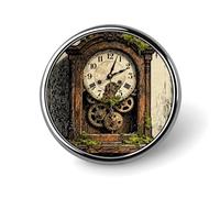 Brooch Pins Metal Woodcut Clock Gear Lapel Pins Decorative Badge Button Cool Hats Bags Backpacks Suits Shirts Scarves Pin Cool Jewelry Charms Clothing Accessories Men Women Gift