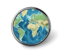 Brooch Pins Metal World Map Lapel Pins Decorative Badge Button Cool Hats Bags Backpacks Suits Shirts Scarves Pin Cool Jewelry Charms Clothing Accessories Men Women Gift