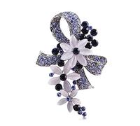 Brooch Pretty Elegant Antique Silver Color Flower Brooches With Full Crystals Broches Scarf Pin Accessories Bouquet Wedding