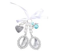 Brooch Wedding Charms Double Lace Frame Oval Glass Photo Frame with Pendant Suitable for Holiday Craft Use Brooch Pendant