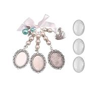 Brooch Wedding Charms Three Lace Frame Oval Glass Photo Frame with Pendant Suitable for Holiday Craft Use Brooch Pendant