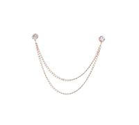 Brooch With Chains 1pc Minimalist Rhinestone Tassel Double-layer Chain Men's Brooch Shirt Collar Accessory
