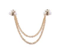 Brooch With Chains Bee Vintage Brooches Pins Animal Alloy Metal Chain Brooch Broches Man Suit Shirt Collar Tassel Lapel Pin Women Jewelry