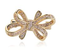 brooches alloy simple bow shape brooch fixed clothes lapel for clips shawl jewelry * 1.7cm collar pin Made in China