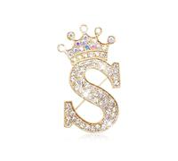 Brooches and Pins for Women A-Z Letter Brooch Pins Rhinestone Brooches for Backpacks Crafts Fashion Crystal Initial Pins Custom Jewelry Gifts for Men Women, Gold, Metal, no gemstone